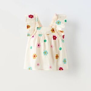 Zara White and Pink Matching Jumpsuit Set